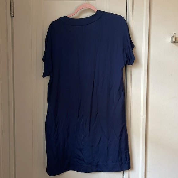 Repeat Cashmere Silk Shift Dress Navy 40 M - Picture 5 of 6